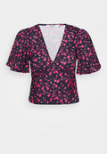 NA-KD ZALANDO X NA-KD V-NECK FLOWY BLOUSE
