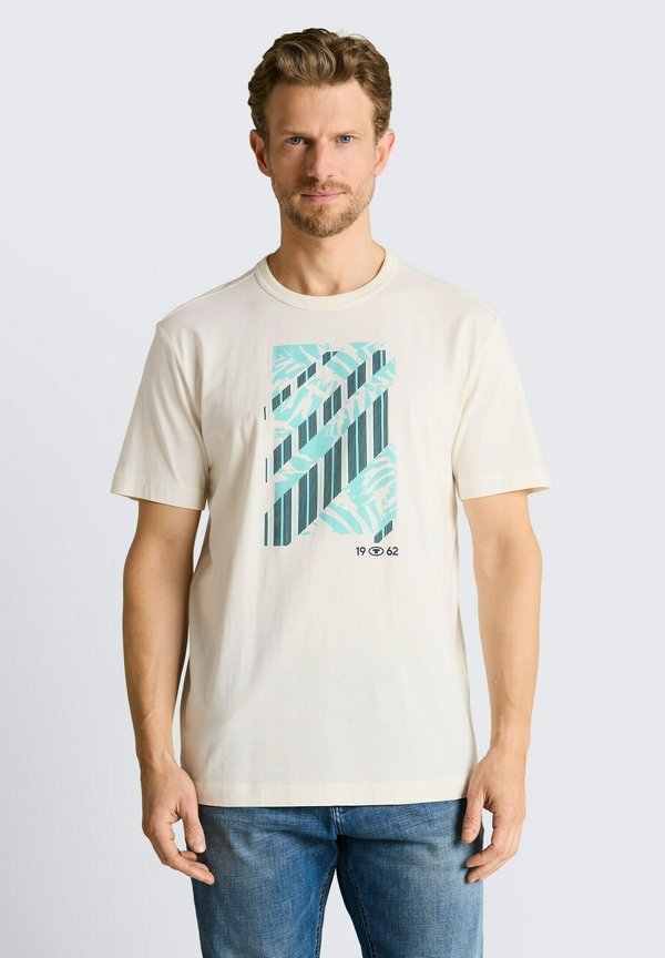 TOM TAILOR TOM TAILOR T-SHIRT T-SHIRT MIT PRINT - Print T-shirt - gardenia white