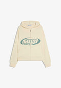 Bershka HOODED PRINT JACKET - Zip-up sweatshirt - white