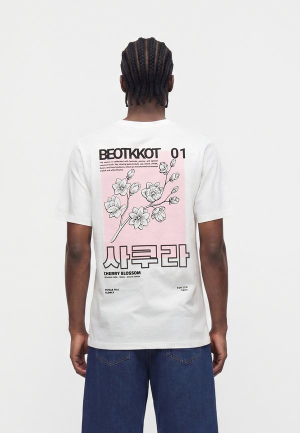 Jack & Jones JORKEN CROPPED TEE - Print T-shirt - bright white