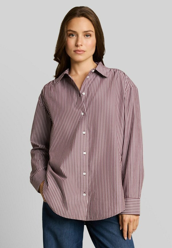 TOM TAILOR Button-down blouse - preppy plum white stripe
