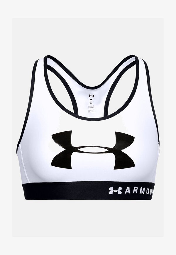 Under Armour MID KEYHOLE GRAPHIC - High support sports bra - white