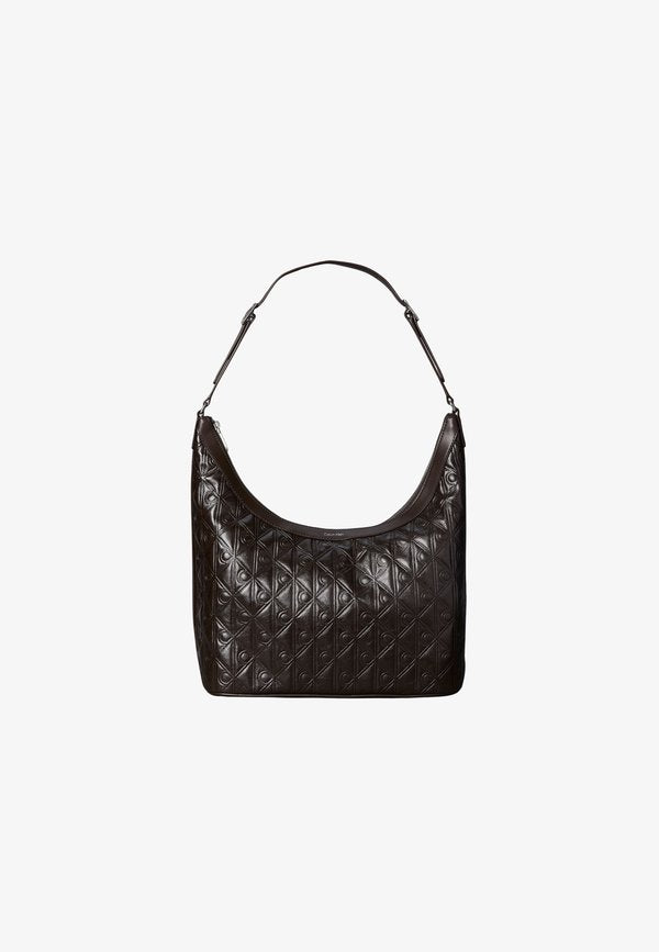Calvin Klein EMBLEM DEBOSSED MEDIUM - Handbag - delicioso
