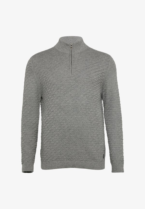 s.Oliver STRUKTURIERTER MIT HALF-ZIP - Jumper - graphit