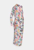 Glamorous Bloom PLISSE SKINNY FIT MIDI DRESS WITH FUNNEL NECK