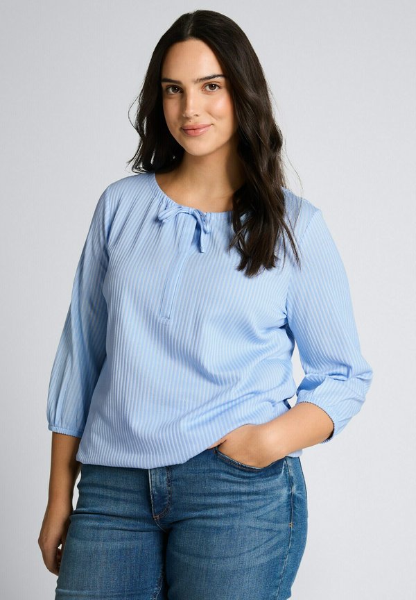 TOM TAILOR PLUS SIZE - MIT STREIFENMUSTER - Blouse - blue white thin stripe