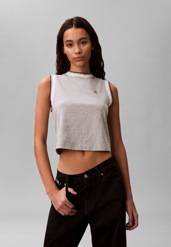 Calvin Klein Jeans SPORTY RINGER TANK - Top - heroic grey heather