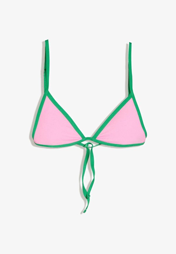 Bershka CONTRAST TRIANGLE - BIKINI TOP - Bikini top - light pink