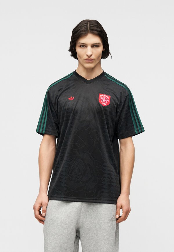 adidas Originals ROSES - Print T-shirt - black collegiate green