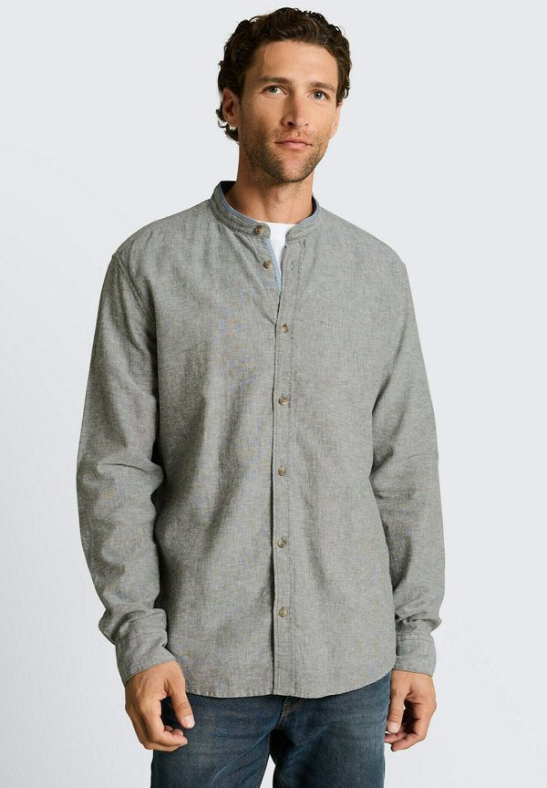 TOM TAILOR Shirt - faded leaf green chambray