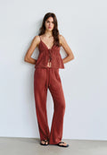 PULL&BEAR TEXTURED STRAPPY - TOP - Top - red