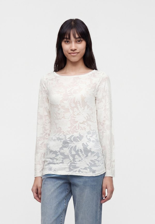 Vero Moda VMLAYLA GATHERING - Long sleeved top - snow white