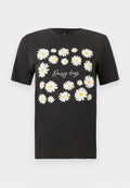 ONLY ONLLUCY LIFE DAISY TEE  - Print T-shirt - black