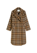 CHECKED DOUBLE BREASTED RAGLAN SLEEVES ROUNDED HEM Media 1