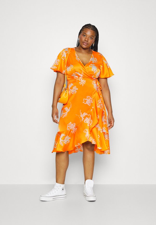 Object Curve OBJISSY PAPAYA MIDI WRAP DRESS CUR