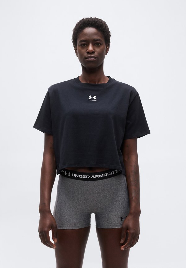 Under Armour RIVAL BOXY - Basic T-shirt - black/white