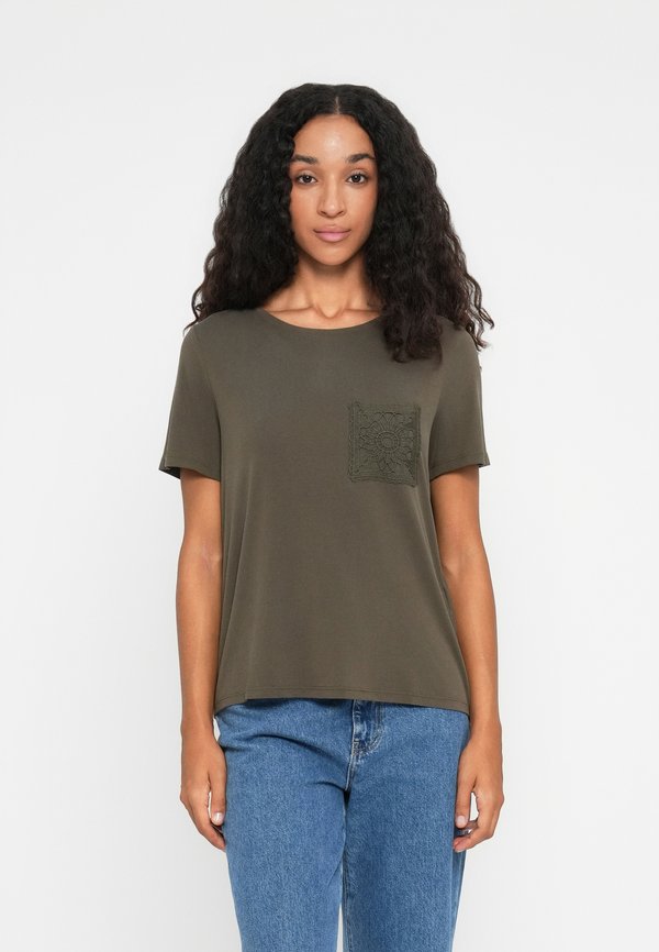 Vero Moda VMFACY O NECK - Basic T-shirt - grape leaf
