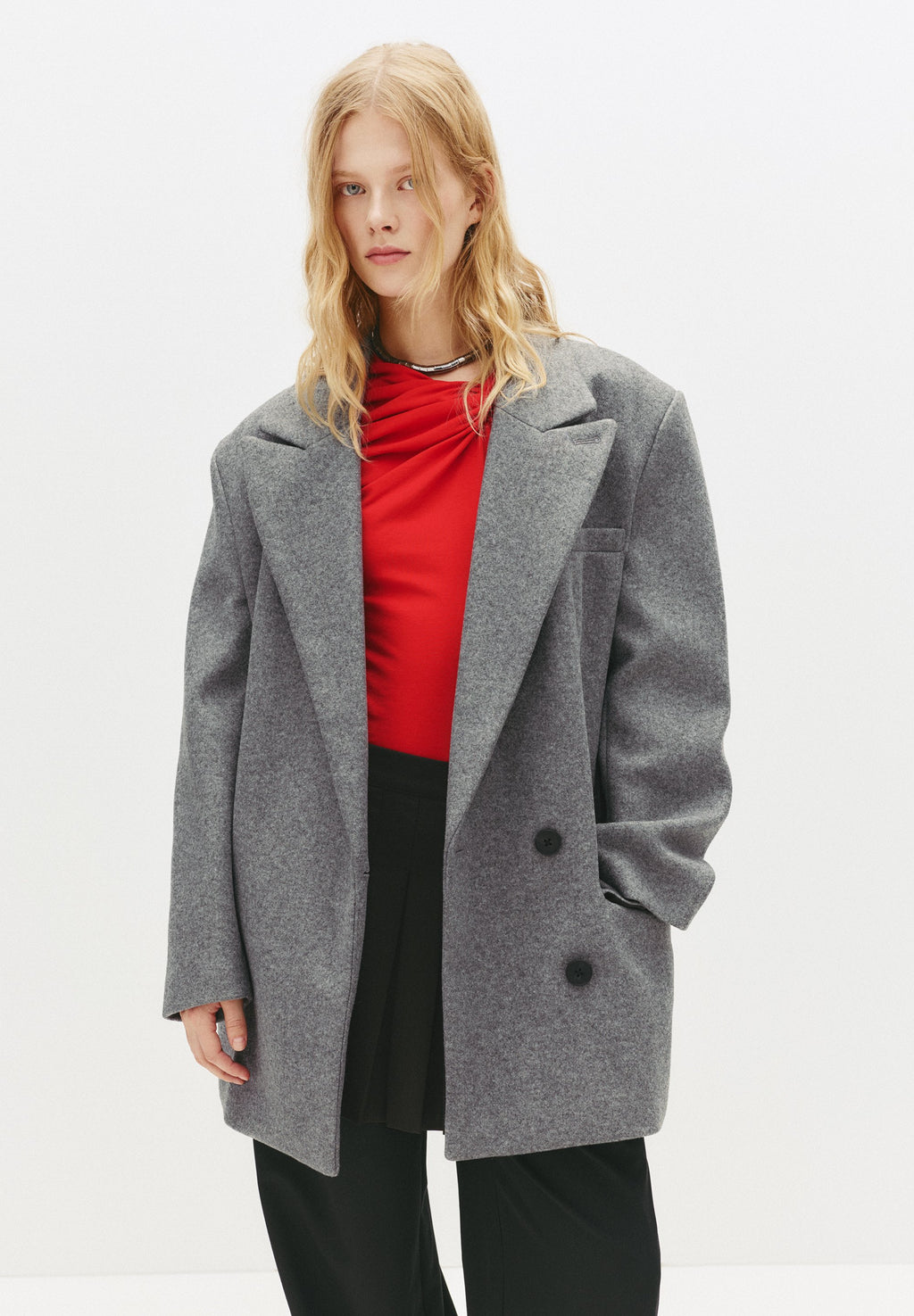 PULL&BEAR TAILORED FIT FELT TEXTURE