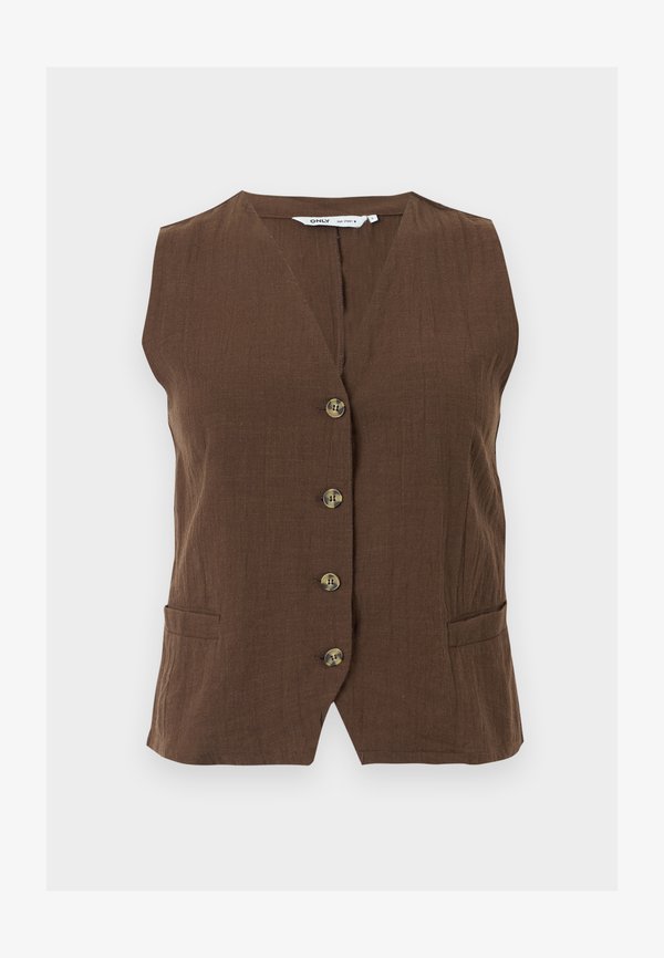 ONLY ONLTIZANA - Waistcoat - chocolate martini