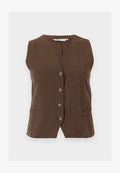 ONLY ONLTIZANA - Waistcoat - chocolate martini