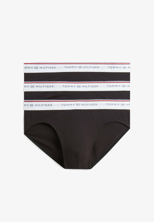 Tommy Hilfiger TOMMY HILFIGER 3-PACK GLOBAL STRIPE LOGO WAISTBAND BRIEFS - Briefs - black black black