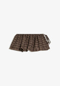 Bershka FLARED SKIRT - A-line skirt - dark brown