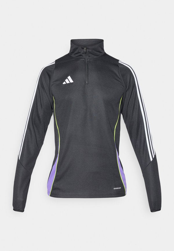 adidas Performance TIRO24 TRAINING TOP - Long sleeved top - black/purple rush