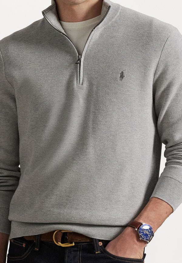 Polo Ralph Lauren MESH KNIT COTTON QUARTER ZIP SWEATER