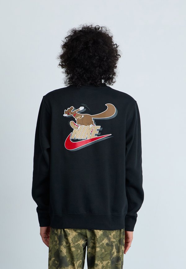 Nike Sportswear CLUB CREW - Sweatshirt - black/mosswood brown
