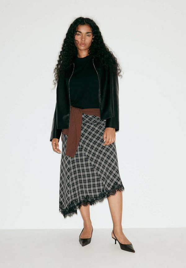Mango ADULT - A-line skirt - black grey
