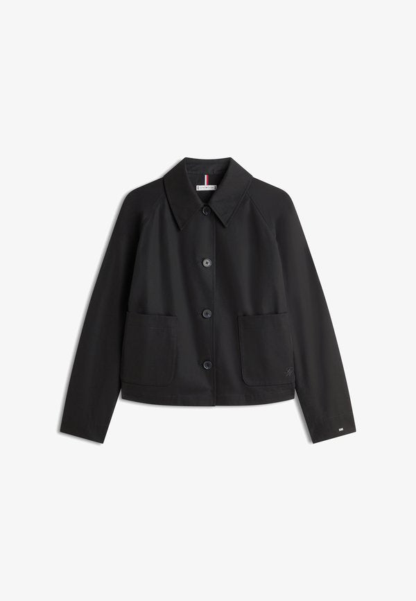 Tommy Hilfiger WATER REPELLENT COLLARED RELAXED SHORT JACKET - Summer jacket - black