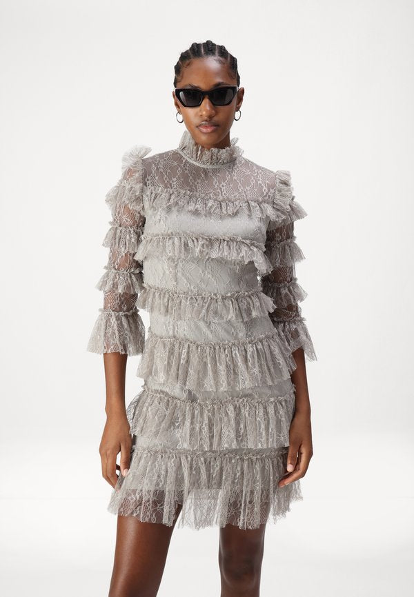Malina CARMINE FRILL DRESS