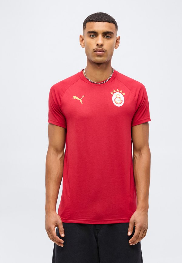 Puma GALATASARAY SK EVOSTRIPE TEE - Club wear - dark cherry/summer sunset