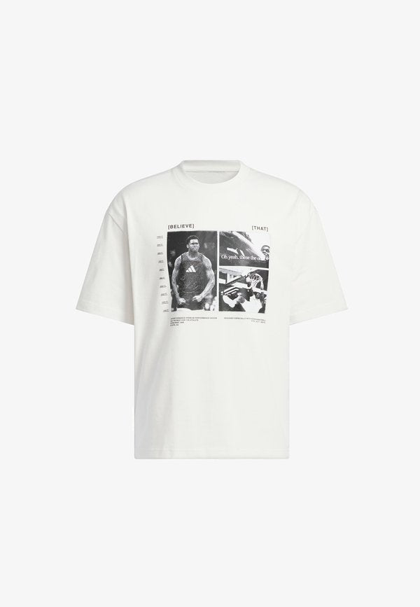 adidas Performance TEE - Print T-shirt - cloud white