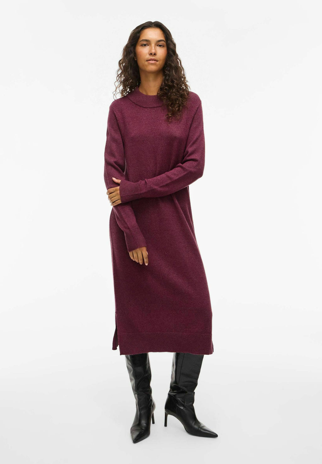 VILA VIRIL CREW NECK MIDI DRESS