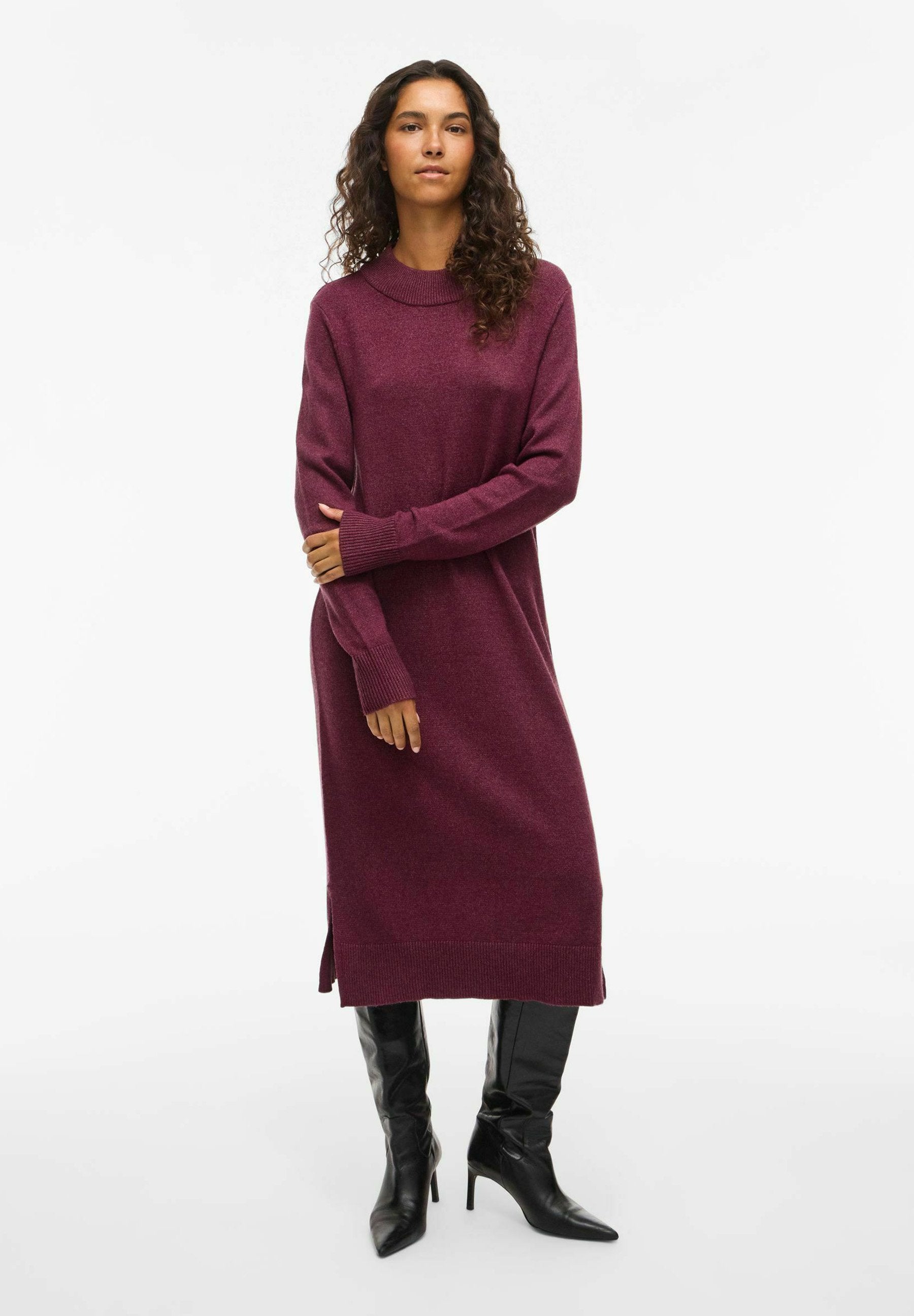 VILA VIRIL CREW NECK MIDI DRESS