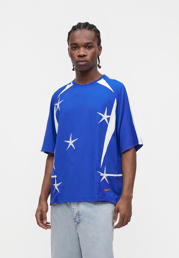Nike Sportswear UNISEX - Print T-shirt - old royal/white/safety orange