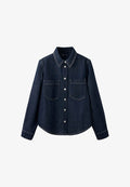 Mango ADULT - Button-down blouse - dark blue