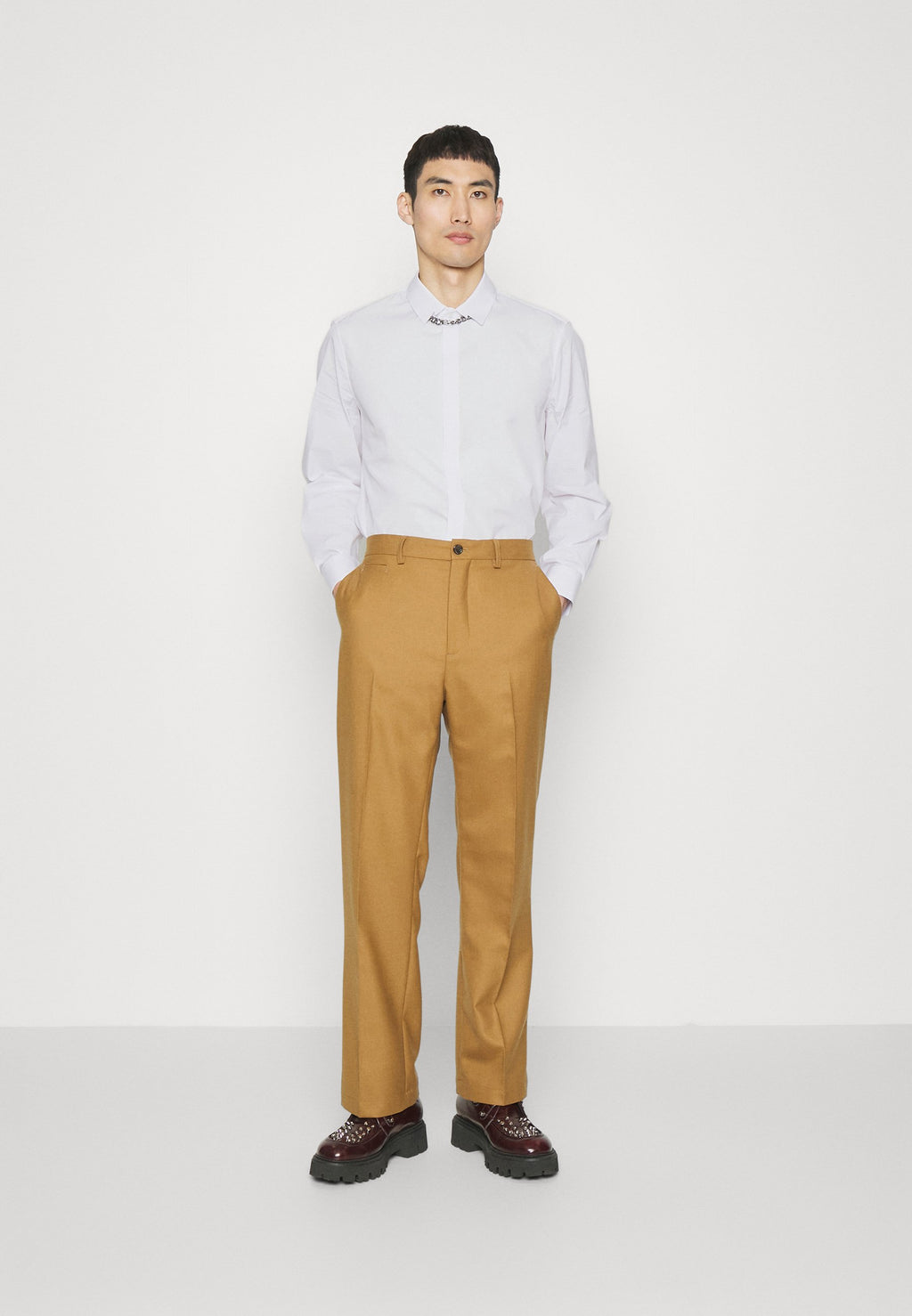 Neil Barrett SLIM BOLT COLLAR DETAIL LONG SLEEVE SHIRT