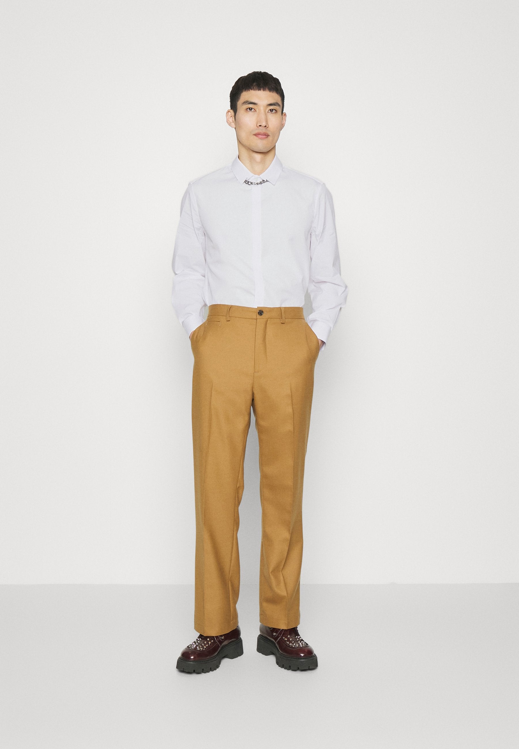 Neil Barrett SLIM BOLT COLLAR DETAIL LONG SLEEVE SHIRT