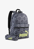 Puma PHASE 20 L RUCKSACK-SET UNISEX - Pencil case - moody gray-smokey gray-geometric aop