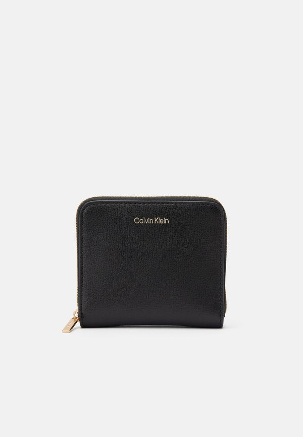 Calvin Klein LOGO MEDIUM ZIP AROUND - Wallet - black/toasted coconut