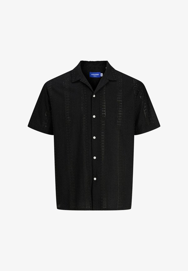 Jack & Jones Resort Relaxed Fit - Shirt - black pattern structure
