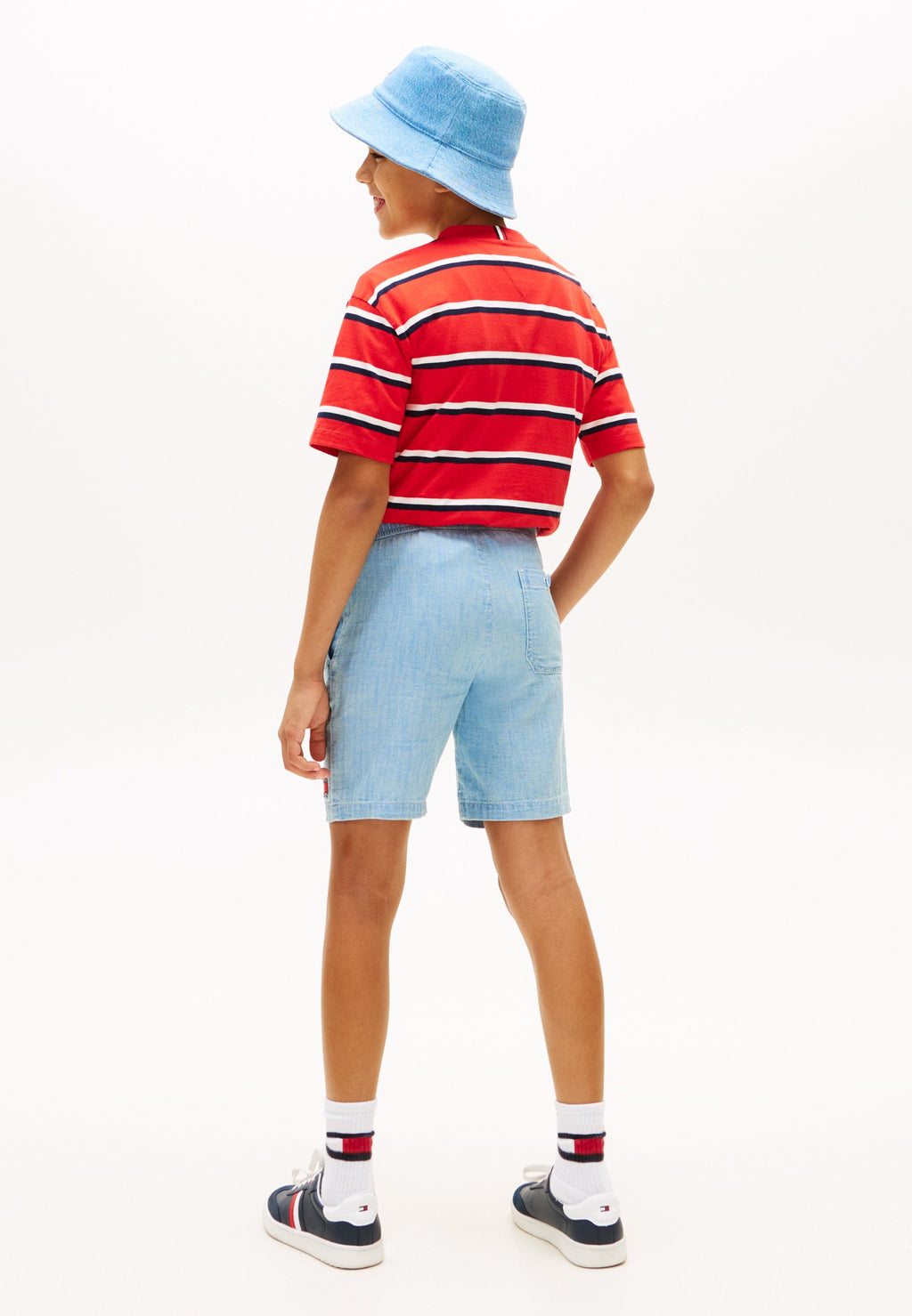 WAVY FLAG HERRINGBONE WEAVE RELAXED SHORTS Media 4