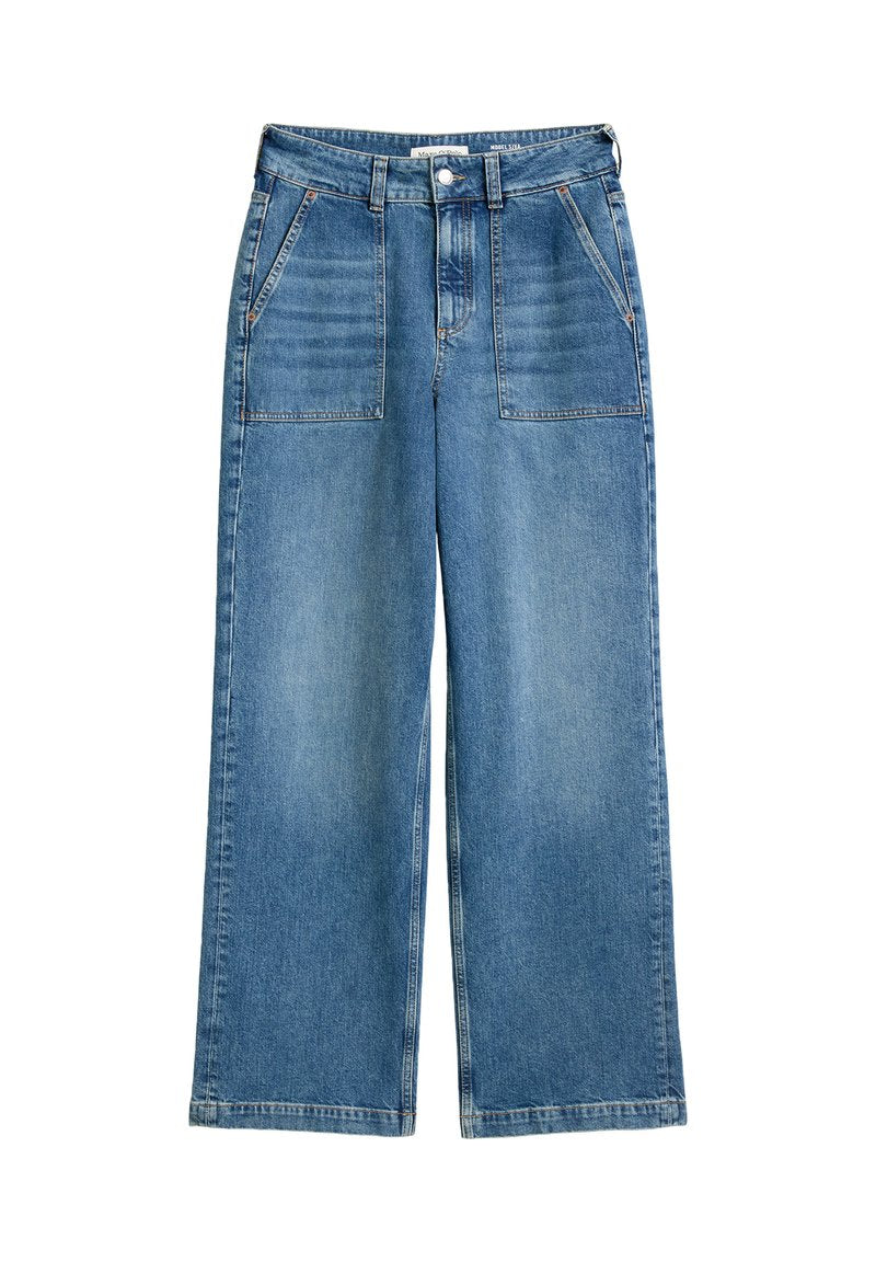 WIDE FIT REGULAR LENGTH HIGH WAIST PATCHED POCKETS DARTS Media 1