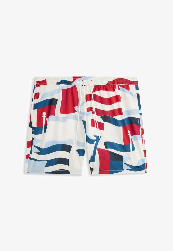 Tommy Hilfiger MEDIUM DRAWSTRING PRINT - Swimming shorts - vintage flags ivory petal