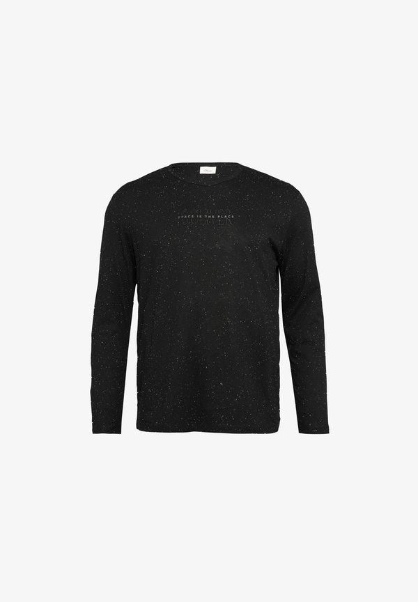 s.Oliver AUS MIT LOGO - Long sleeved top - schwarz