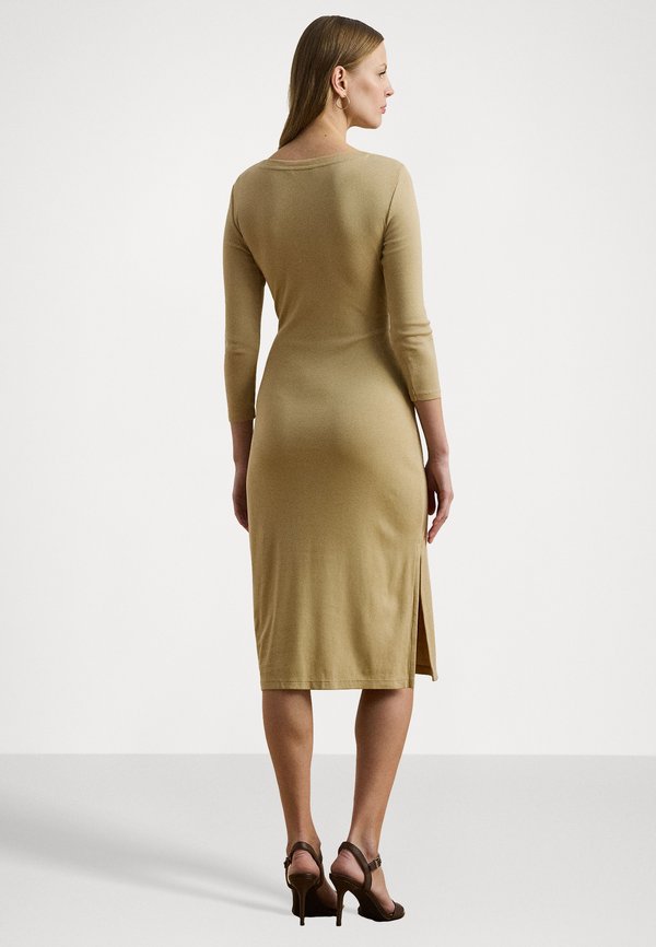 Lauren Ralph Lauren Petite TIE FRONT COTTON BLEND CREWNECK DRESS