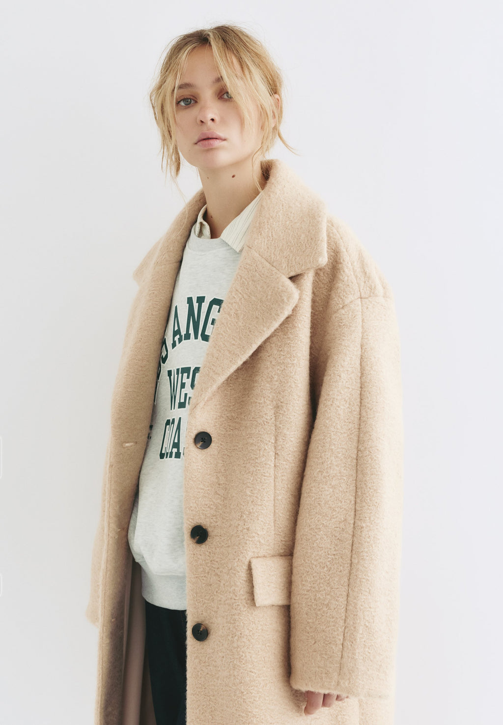 PULL&BEAR LONG BOUCLÉ