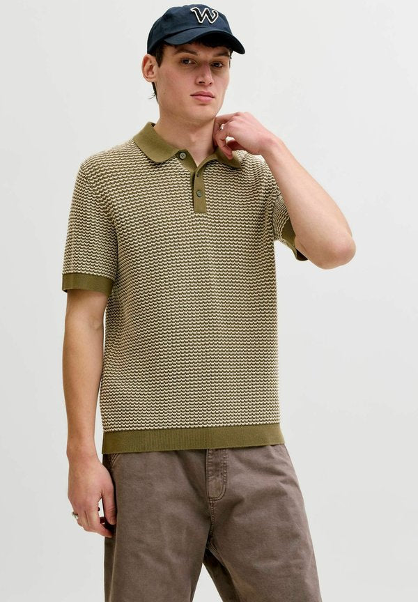 Jack & Jones Knitted Knitted - Polo shirt - martini olive